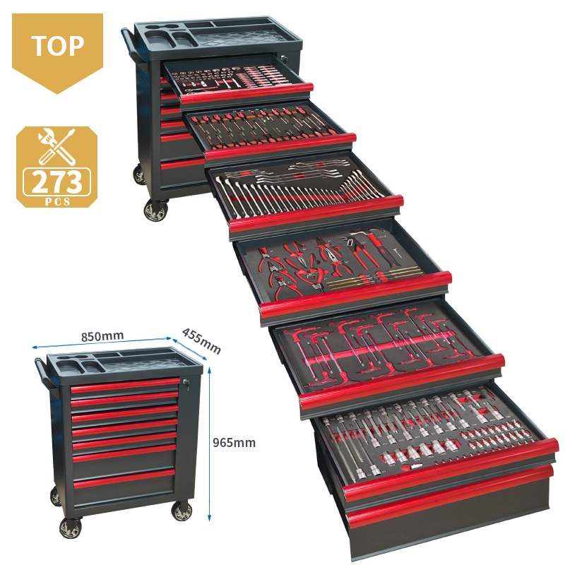 Workshop Tools Cabinet - 7단 서랍 공구 트롤리, 273개 EVA