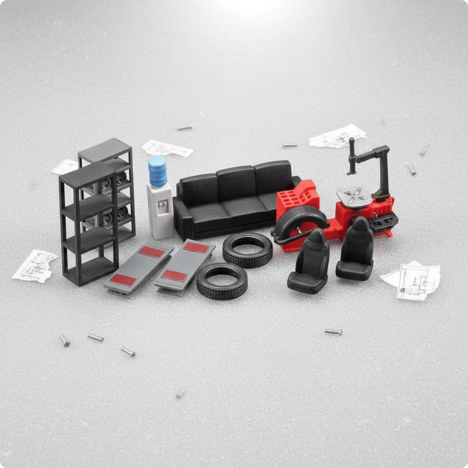 Workshop Tools Photos - 1 64 미니어처 차량 수리 도구