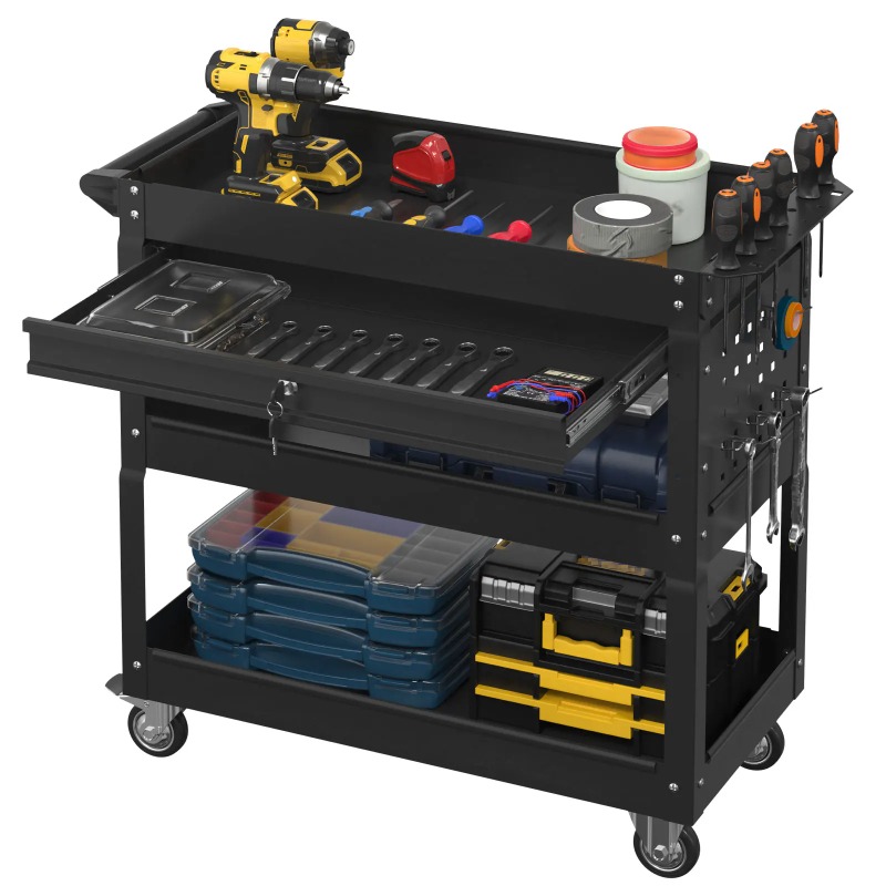 3단 이동식 공구 카트, 헤비 듀티 유틸리티 카트 (서 - Workshop Garage Tools Manufacturer 리뷰 및 가격